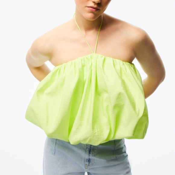 Nocturne halter top US medium large neon yellow green NeW - Picture 4 of 6